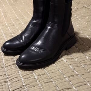 Franco Sarto Black Leather Women's Chelsea Boots